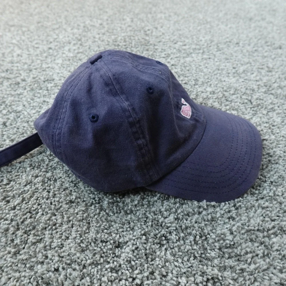 Vineyard Vines Hat Cap Mens One‎ Size Blue Adjustable Strap Back Whale Logo Fade